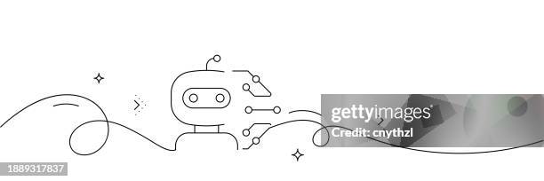 continuous line drawing of robotic engineering icon. hand drawn symbol vector illustration. - cad drawing stock illustrations