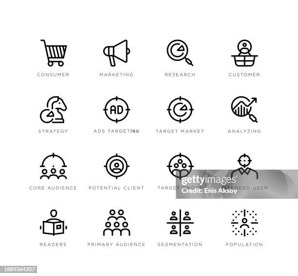 target audience icons - customer expectations stock illustrations