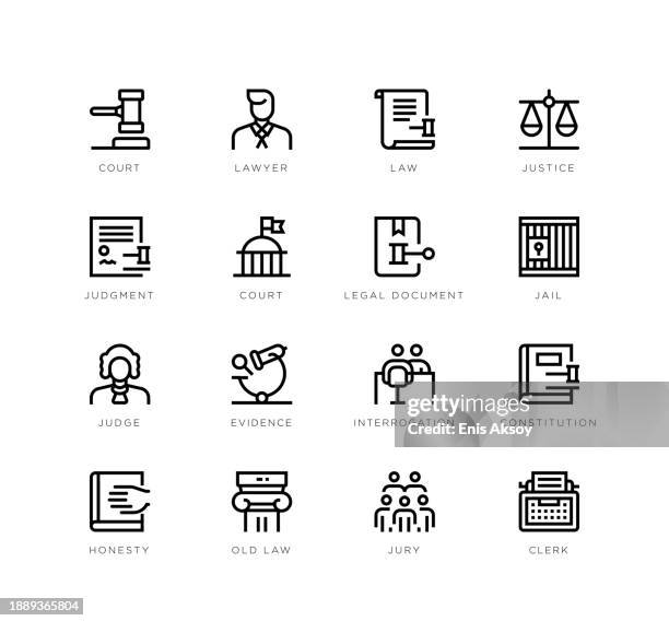 law and justice icons - handcuffs vector stock illustrations