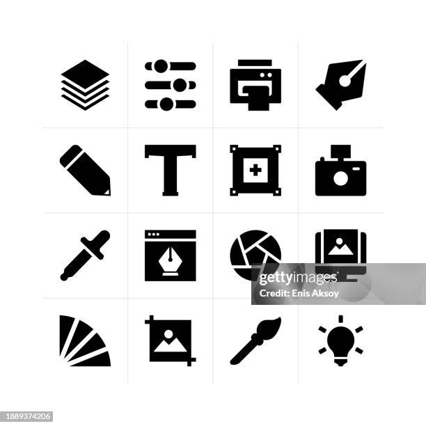 graphic design icons - editing equipment stock illustrations
