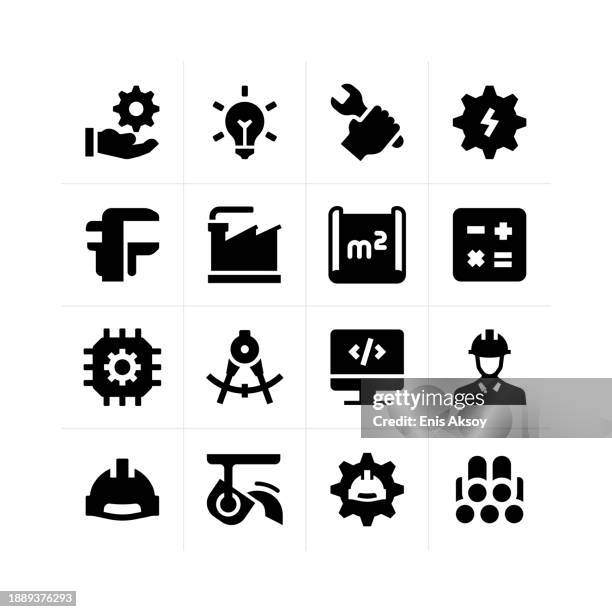 engineering icons - environmental engineering stock illustrations