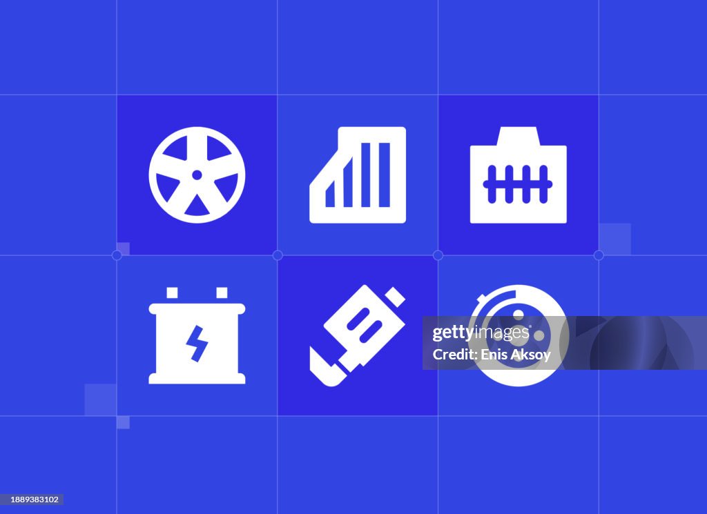 Auto spare parts icons