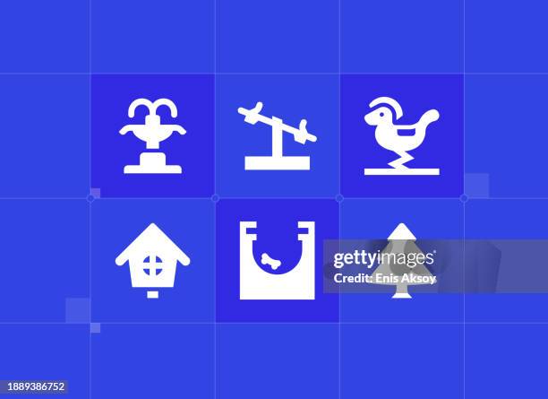 park icons - amusement park slide stock illustrations