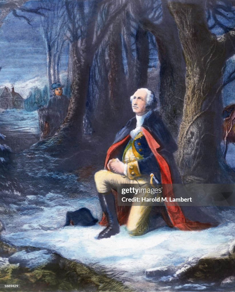 Washington praying during Revolutionary War