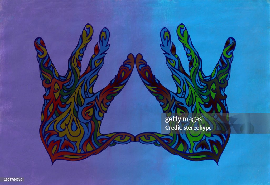Purple High Sign Purple Hand Sign High-Res Vector Graphic - Getty Images