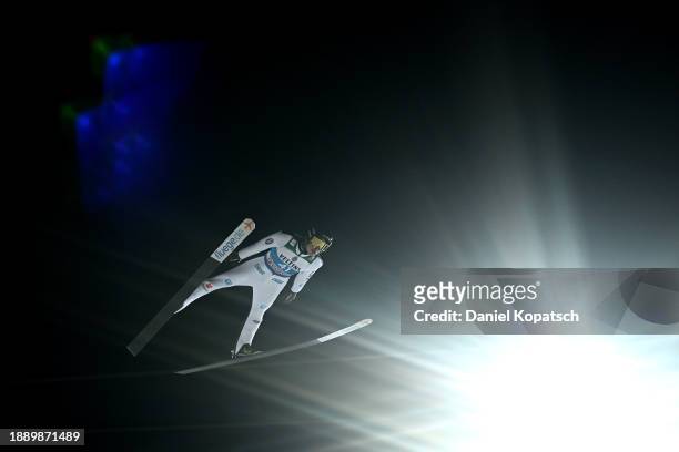 Philipp Raimund of Germany competes in the qualification run during the FIS World Cup Ski Jumping Four Hills Tournament Men Oberstdorf Individual...