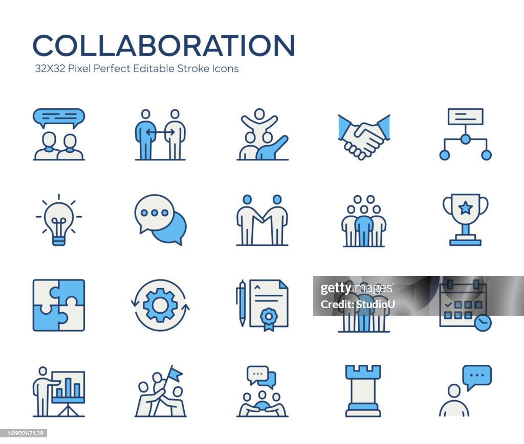 Collaboration Colorful Line Icons