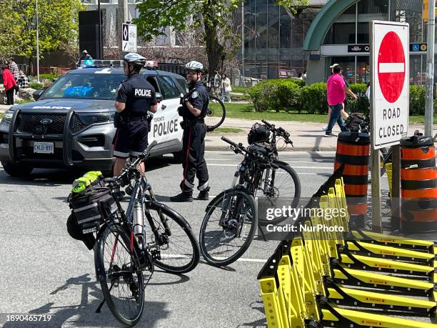 Toronto Police are blocking the road surrounding Queen's Park while Canadians are enjoying a Royal Fair celebrating the coronation of King Charles...