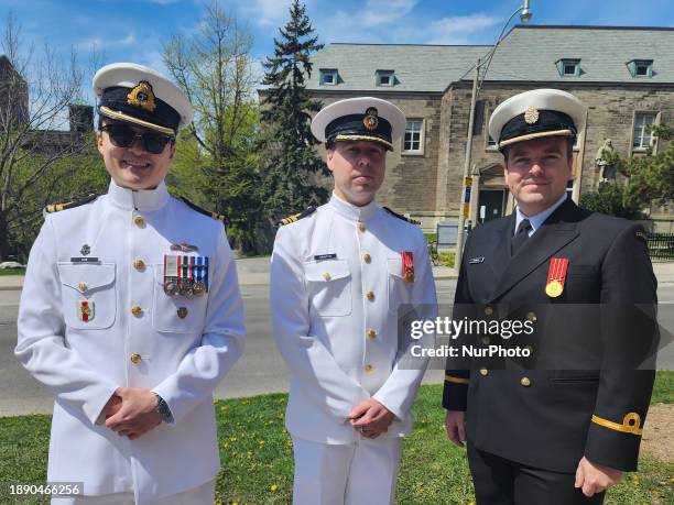 Members of the Canadian Navy are attending a Royal Fair celebrating the coronation of King Charles III at the Ontario Legislature Building in...