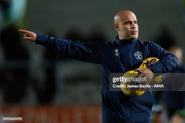 Marcus Bignot the assistant head coach of Shrewsbury Town during the Sky Bet League One match between Burton Albion and Shrewsbury Town at Pirelli...