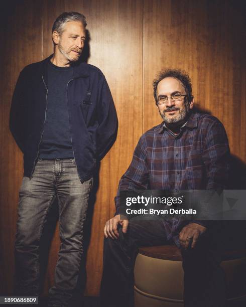 Comedians Jon Stewart and Robert Smigel are photographed for New York Times on November 8, 2017 in New York City. PUBLISHED IMAGE.