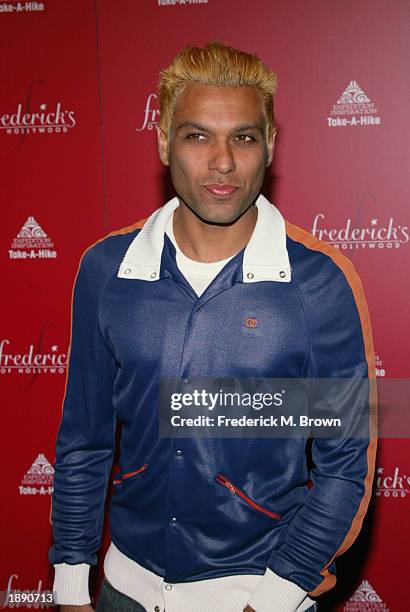 Musician Tony Kanal attends the Frederick's of Hollywood Fall 2003 fashion show and auction at Smashbox Studios April 1, 2003 in Los Angeles,...