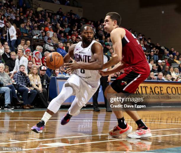 December 31: Jeremy Pargo of the G League Ignite drives to the basket against the Sioux Falls Skyforce during the game on December 31, 2023 at the...