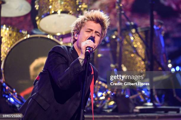 In this image released on December 31 Billie Joe Armstrong of Green Day performs during Dick Clark's New Year's Rockin' Eve with Ryan Seacrest 2024...