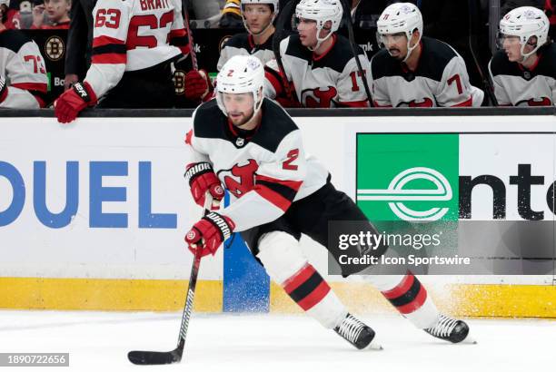 New Jersey Devils defenseman Brendan Smith during a game between the Boston Bruins and the New Jersey Devils on December 30 at TD Garden in Boston,...