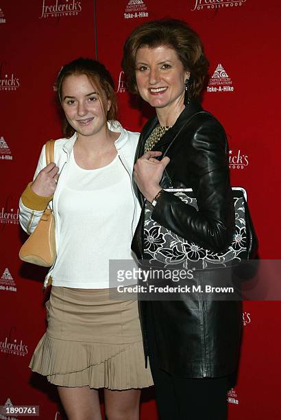 Actress Arianna Stassinopoulos Huffington and her daughter Christina attend the Frederick's of Hollywood Fall 2003 fashion show and auction at...