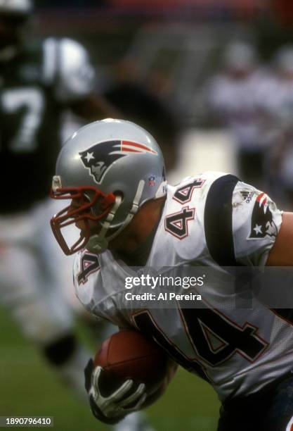 Fullback Marc Edwards of the New England Patriots scores a Touchdown in the game between the New England Patriots vs the New York Jets at The...