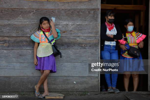 Members of various indigenous communities are visiting the facilities of the Zapatista Army of National Liberation in Mexico and are carrying a...