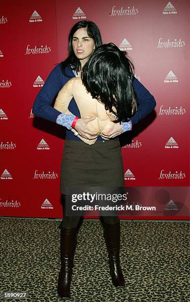 Actress Sarah Silverman attends the Frederick's of Hollywood Fall 2003 fashion show and auction at Smashbox Studios April 1, 2003 in Los Angeles,...