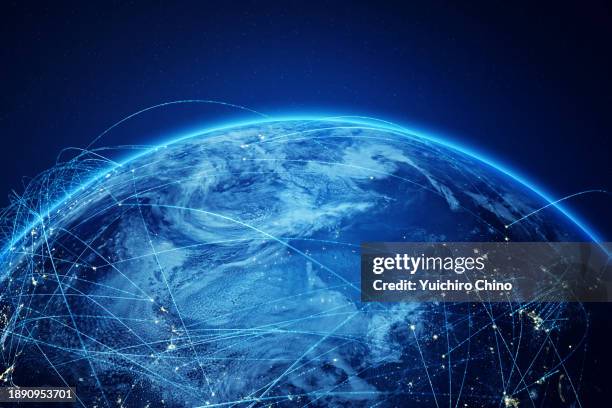 earth network communication - global telecommunications stock pictures, royalty-free photos & images