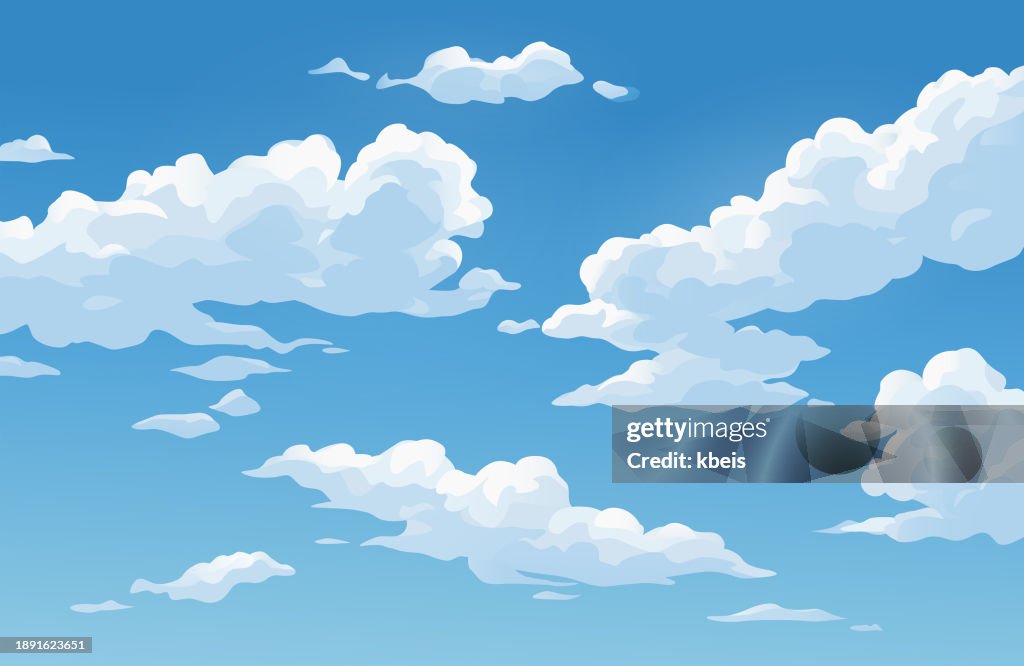 Cloudscape In Bright Blue Sky