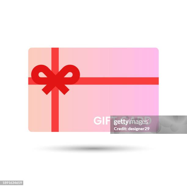 ilustraciones, imágenes clip art, dibujos animados e iconos de stock de diseño vectorial del icono de la tarjeta de regalo. - tarjeta regalo