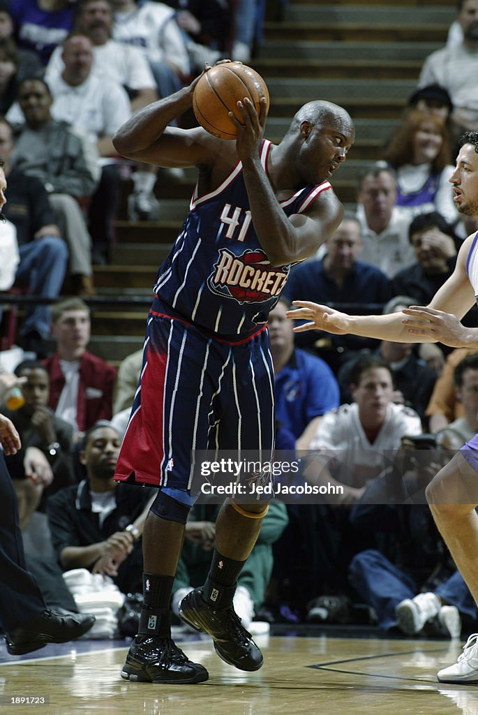 Glen Rice Houston Rockets Glen Rice of the Houston Rockets is defended by Hidayet Turkoglu of ...