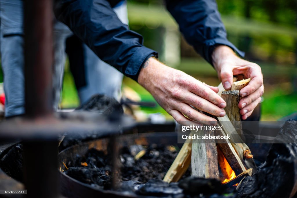 Making A Fire Making A Fire High-Res Stock Photo - Getty Images