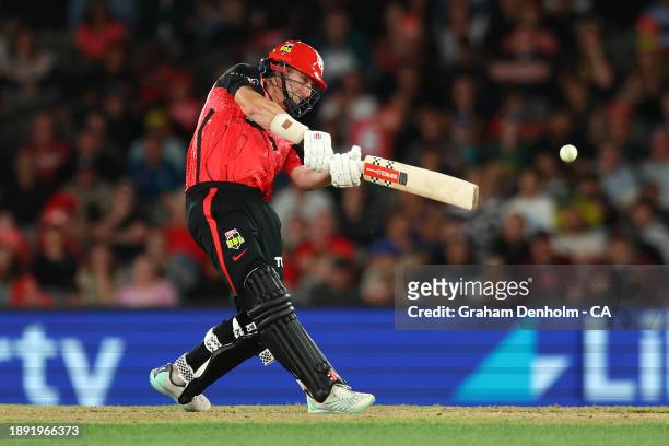 Shaun Marsh of the Renegades bats during the BBL match between Melbourne Renegades and Adelaide Strikers at Marvel Stadium on December 29, 2023 in...