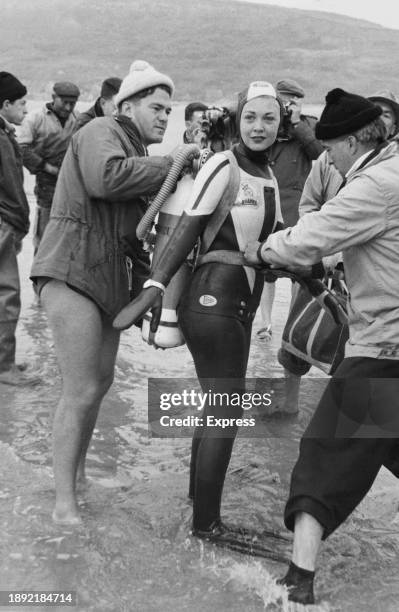 American swimmer Jane Baldasare after aborting her attempt to swim across the English Channel underwater from Cap Gris Nez in France, September 20th...