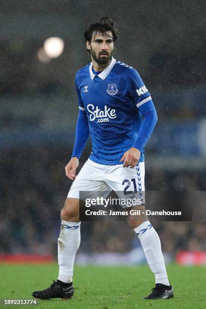 Andre Gomes of Everton during the Premier League match between Everton FC and Manchester City at Goodison Park on December 27, 2023 in Liverpool,...