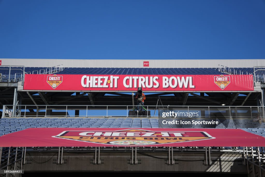 Bowl game signage is displayed for the 2024 CheezIt Citrus Bowl