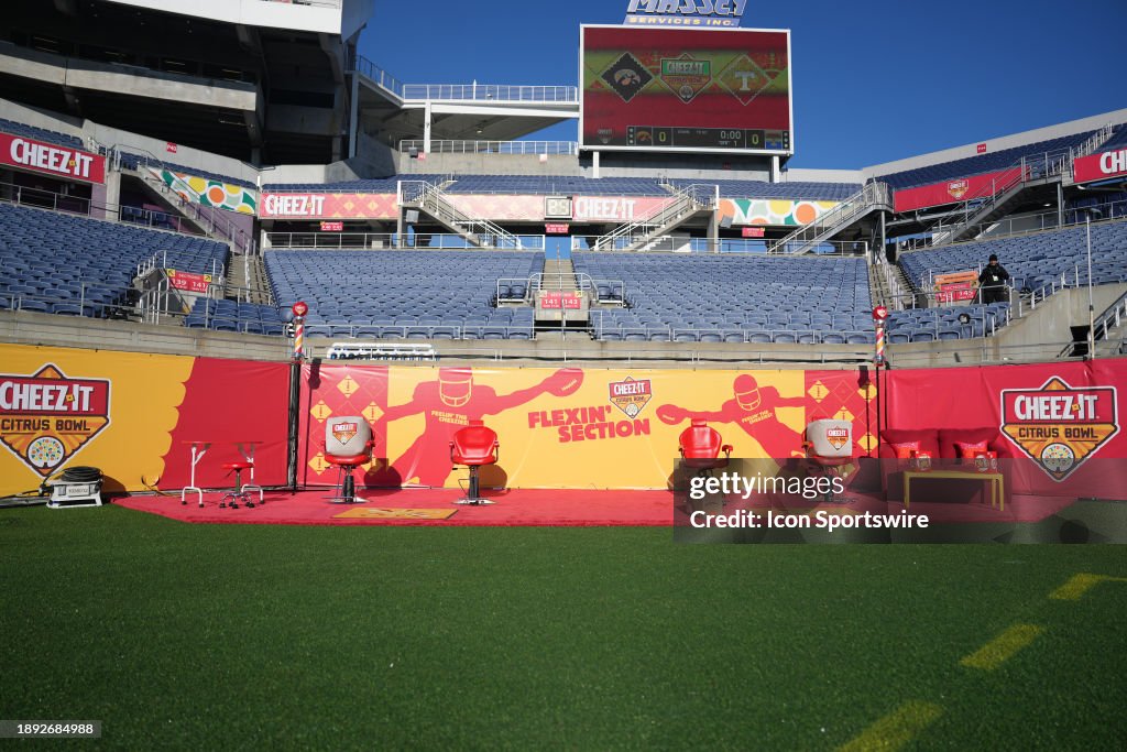 Bowl game signage is displayed for the 2024 CheezIt Citrus Bowl