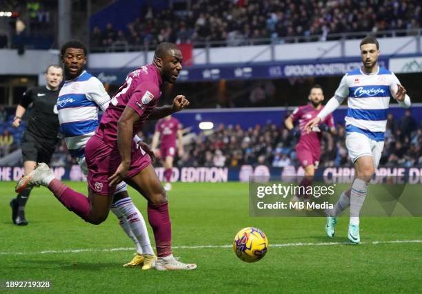 Yakou Méïte of Cardiff City during the Sky Bet Championship match between Queens Park Rangers and Cardiff City at Loftus Road on January 1, 2024 in...