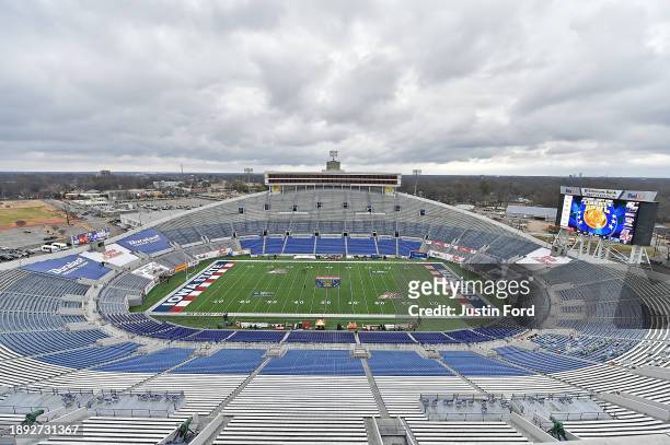 General view of Simmons Bank Liberty Stadium before the 2023 AutoZone Liberty Bowl game between the Iowa State Cyclones and the Memphis Tigers on...