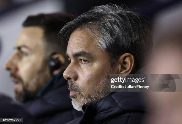 David Wagner manager of Norwich City during the Sky Bet Championship match between Millwall and Norwich City at The Den on December 29, 2023 in...