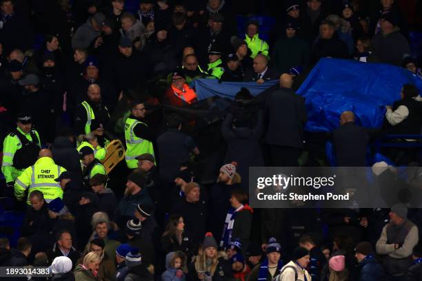 View of the Sir Alf Ramsey Stand as a medical emergency takes place, delaying the start of the second half during the Sky Bet Championship match...