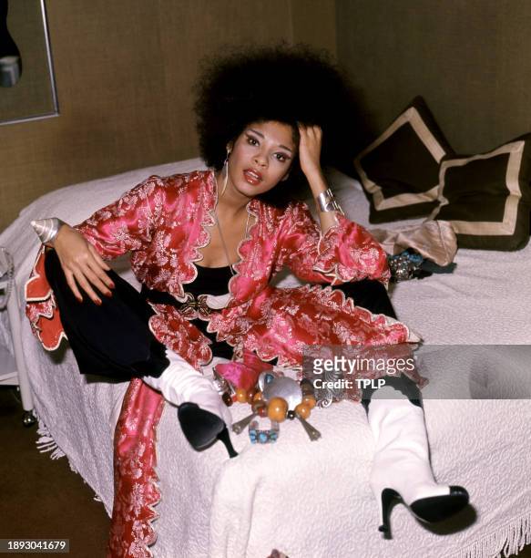 American singer and model Betty Davis poses for a portrait in London, England, October 28, 1975.