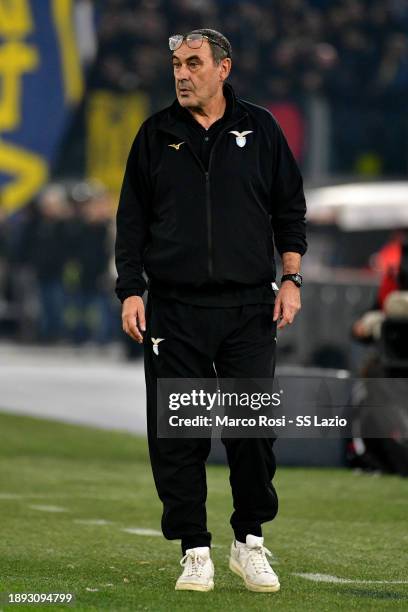 Lazio head coach Maurizio Sarri during the Serie A TIM match between SS Lazio and Frosinone Calcio at Stadio Olimpico on December 29, 2023 in Rome,...