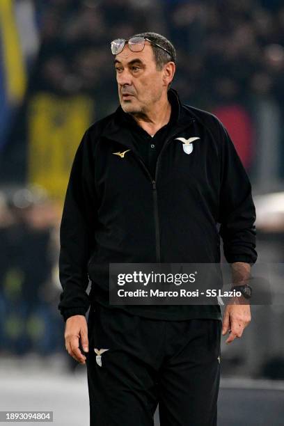 Lazio head coach Maurizio Sarri during the Serie A TIM match between SS Lazio and Frosinone Calcio at Stadio Olimpico on December 29, 2023 in Rome,...