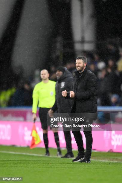 Middlesbrough Manager Michael Carrick celebrates Jonathan Howson of Middlesbrough goal to make it 1-2 during the Sky Bet Championship match between...