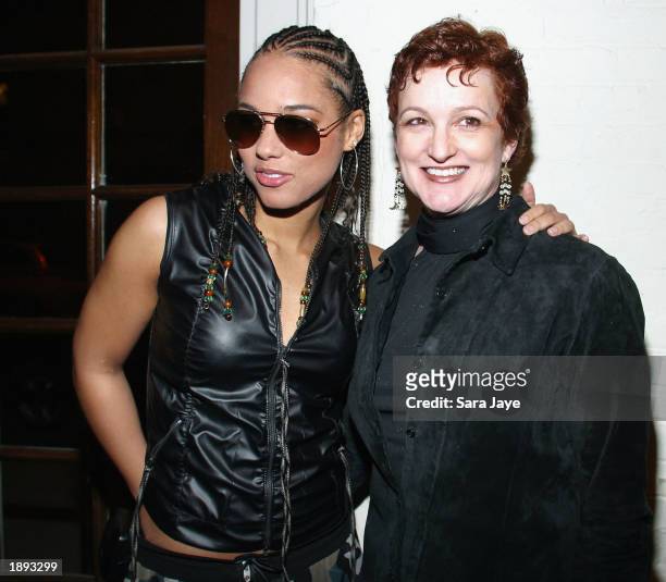 Singer Alicia Keys and her mother Terri Augello attend "A Cabaret Evening" at the Altman Building April 2, 2003 in New York City. "A Cabaret Evening"...