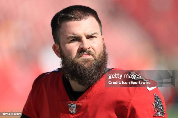 Tampa Bay Buccaneers Place Kicker Chase McLaughlin looks skyward before the regular season game between the New Orleans Saints and the Tampa Bay...