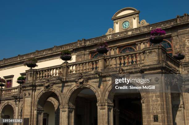 castillo de chapultepec [chapultepec castle], chapultepec park, mexico city, mexico - mexico city clock tower stock pictures, royalty-free photos & images