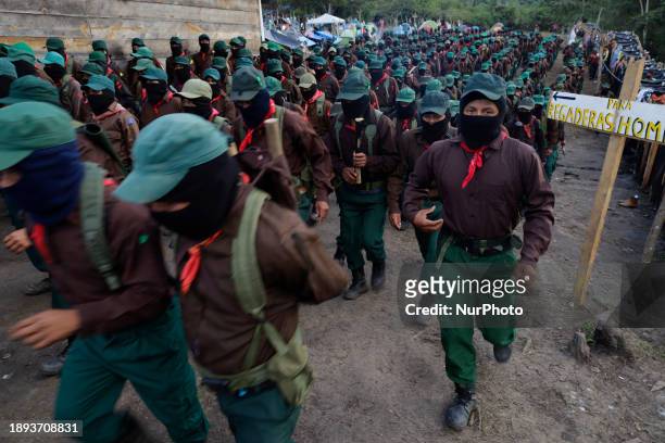 Members of the Zapatista Army of National Liberation are participating in activities for the 30th Anniversary of the Zapatista Army of National...
