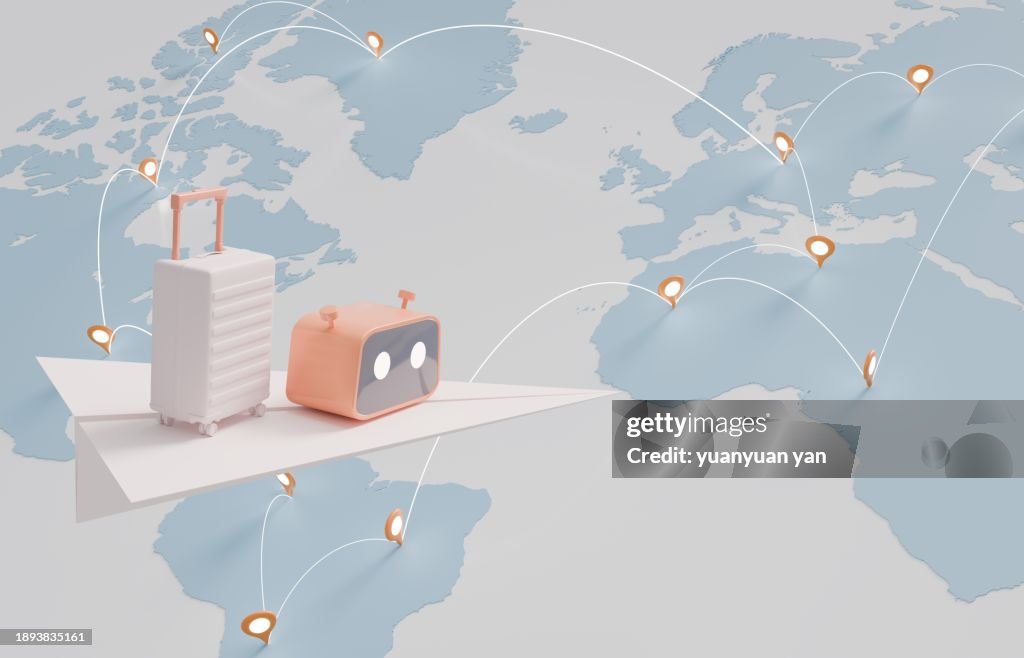 Chatbot travel assistant concept