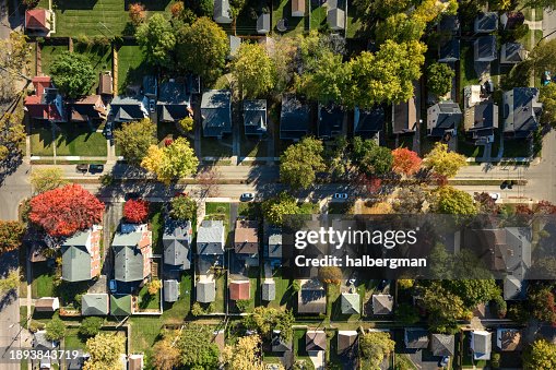 Overhead Drone Shot of Residential Streets Overhead Drone Shot of Residential Streets