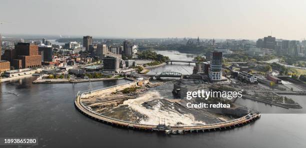 chaudière falls viewing area on ottawa river,canada - rideau canal stock pictures, royalty-free photos & images