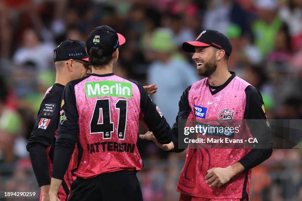 James Vince of the Sixers celebrates catching Daniel Sams of the Thunder off the bowling of Jack Edwards during the BBL match between Sydney Thunder...