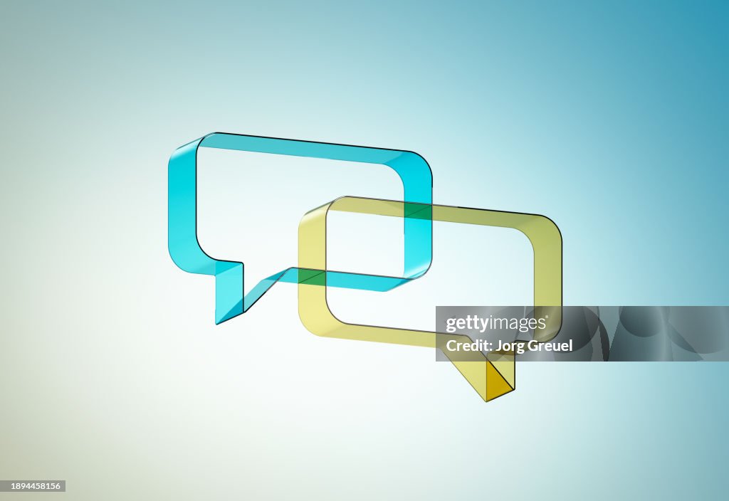 Two intersecting speech bubbles